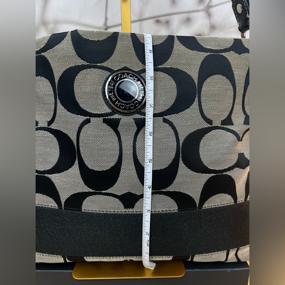 Coach  Signature Jacquard North South Crossbody or Shoulder Bag Black Canvas - Picture 7 of 16